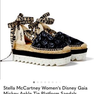 Stella McCartney Black and Tan Espadrille Shoes